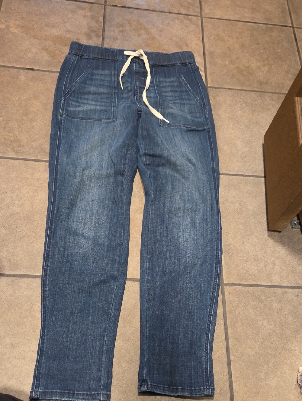 Judy Blue Relaxed Drawstring Jeans in Medium Blue